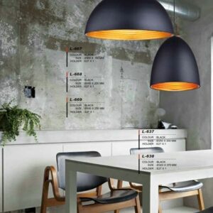 Lampu Gantung L-668 BK Gold E27 decor Vintage