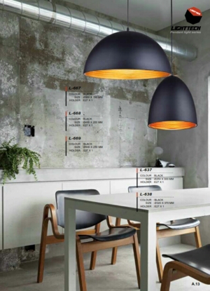 Lampu Gantung L-668 BK Gold E27 decor Vintage