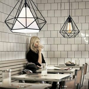 Lampu Hias L599 Gantung Besi Kain E27 Decor Vintage