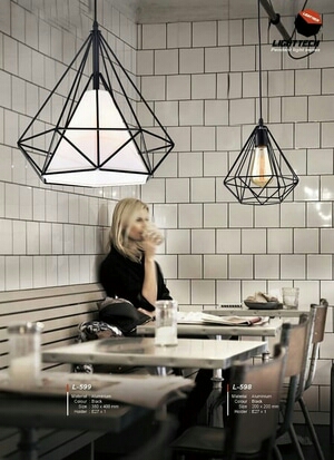 Lampu Hias L599 Gantung Besi Kain E27 Decor Vintage