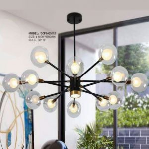 Lampu gantung modern atom black - Image 1