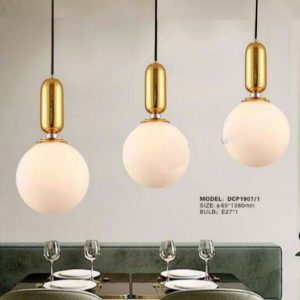 Lampu Gantung Nordic Bola Kaca Ring Gold Modern - Image 4