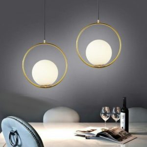 Lampu Gantung Gold Bola Kaca Modern Dekorasi Minimalis - Image 5
