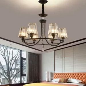 Lampu gantung 6 kap kristal minimalis