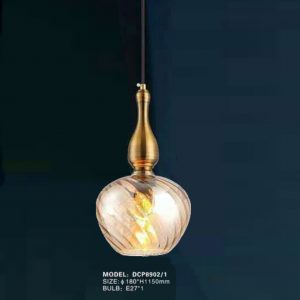 Lampu gantung tunggal modern brass 8902 - Image 1