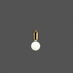Lampu Gantung Nordic Bola Kaca Ring Gold Modern - Image 2