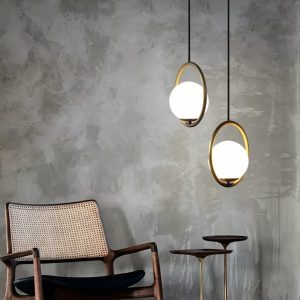 Lampu Gantung Gold Bola Kaca Modern Dekorasi Minimalis - Image 1