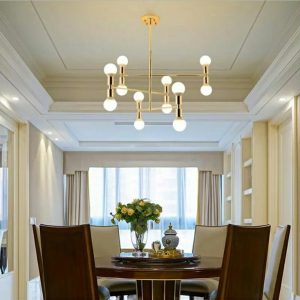 Lampu gantung ceiling modern gold 12 arms adjustable - Image 1