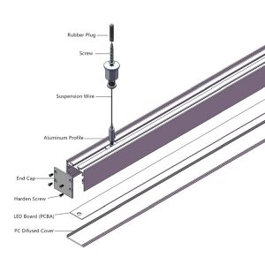 Housing led profil aluminium untuk saluran led rigid strip Profil