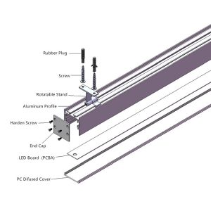 Housing led profil aluminium untuk saluran led rigid strip Profil Aluminium