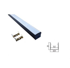 Black / Hitam Housing Led Strip Outbow Cover Milky White