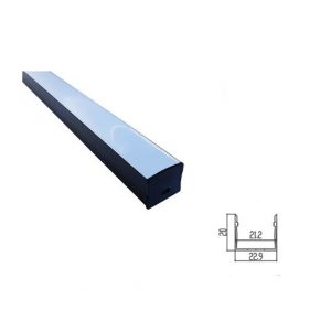 Black Hitam Housing Led Strip Outbow Cover Milky White