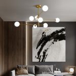 lampu gantung tembaga modern minimalis kap lampu kaca atmosfer
