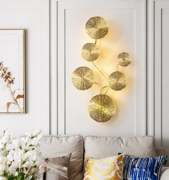 Lampu Dinding Modern Daun Teratai Ruang Tamu