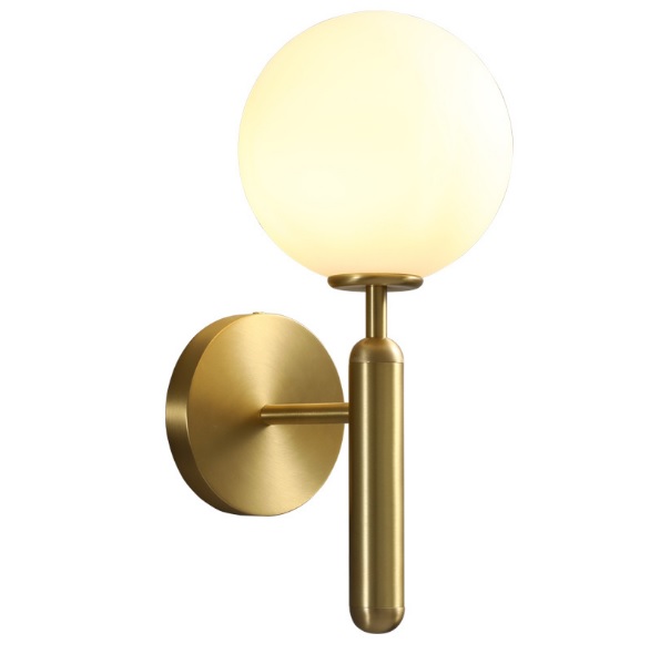 Nordic Bola Kaca Tembaga Lampu Dinding