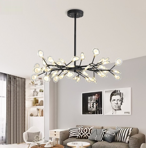 lampu modern minimalis kunang-kunang chandelier cabang pohon LED restoran