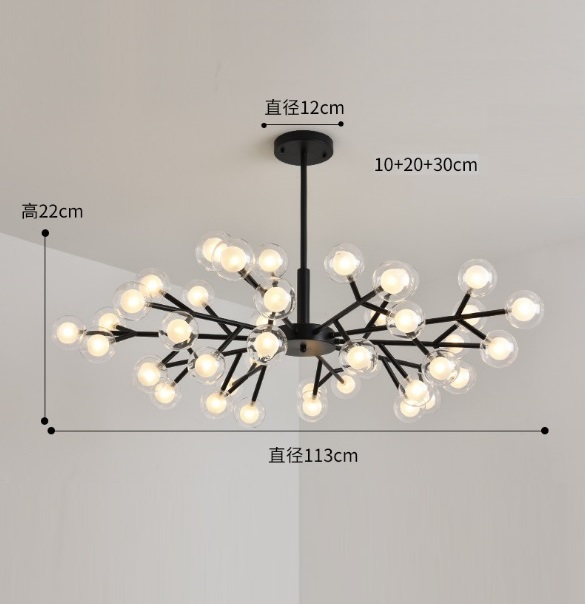 lampu modern minimalis kunang-kunang chandelier cabang pohon LED restoran