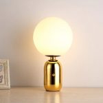 Lampu Meja Nordic Loft White Bola Meja Cahaya