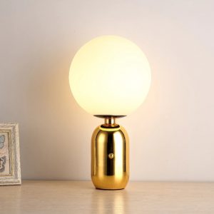 Lampu Meja Nordic Loft White Bola Meja Cahaya