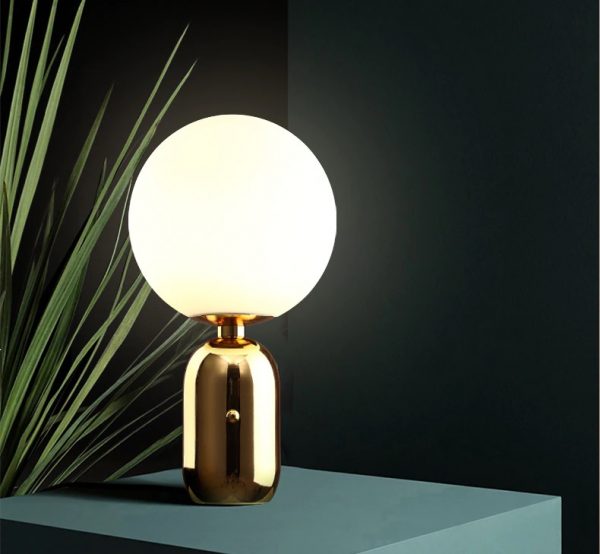 Lampu Meja Nordic Loft White Bola Meja Cahaya