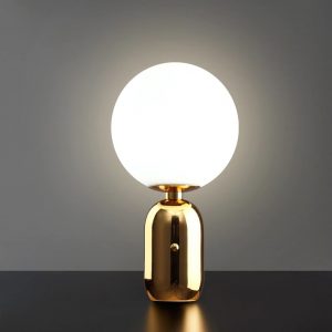 Lampu Meja Nordic Loft White Bola Meja Cahaya