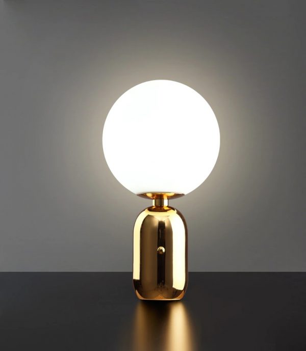 Lampu Meja Nordic Loft White Bola Meja Cahaya