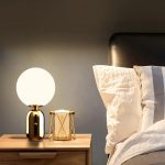 Lampu Meja Nordic Loft White Bola Meja Cahaya