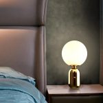 Lampu Meja Nordic Loft White Bola Meja Cahaya