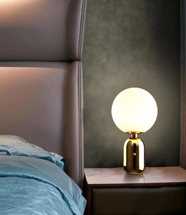 Lampu Meja Nordic Loft White Bola Meja Cahaya