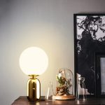Lampu Meja Nordic Loft White Bola Meja Cahaya