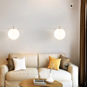 Minimalis Kaca Lampu Dinding Nordic Kepribadian Kreatif Belajar Dekorasi Kamar Tidur Pencahayaan Lampu Dinding Samping Tempat Tidur