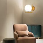 Minimalis Kaca Lampu Dinding Nordic Kepribadian Kreatif Belajar Dekorasi Kamar Tidur Pencahayaan Lampu Dinding Samping Tempat Tidur