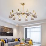 Lampu dan lentera gaya Nordic semua lampu ruang tamu tembaga sederhana modern kamar tidur kacang ajaib lampu gantung restoran lampu molekuler