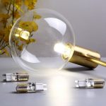 Lampu dan lentera gaya Nordic semua lampu ruang tamu tembaga sederhana modern kamar tidur kacang ajaib lampu gantung restoran lampu molekuler