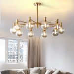 Lampu dan lentera gaya Nordic semua lampu ruang tamu tembaga sederhana modern kamar tidur kacang ajaib lampu gantung restoran lampu molekuler