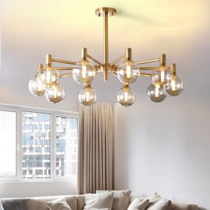 Lampu dan lentera gaya Nordic semua lampu ruang tamu tembaga sederhana modern kamar tidur kacang ajaib lampu gantung restoran lampu molekuler