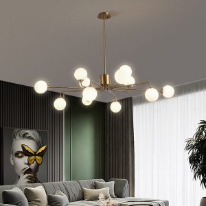 lampu gantung ruang tamu tembaga minimalis restoran Nordik