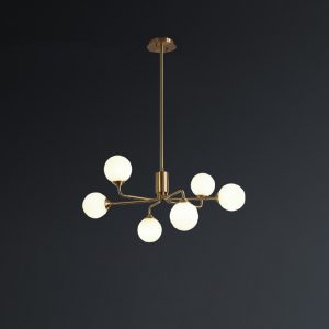 lampu gantung ruang tamu tembaga minimalis cahaya mewah high-end restoran Nordik lampu kepribadian kreatif lampu atmosfer rumah tangga