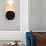 Lampu Dinding Samping Tempat Tidur Ruang Tamu Lorong Retro Kaca Sederhana Kepribadian Cincin Lampu Dinding