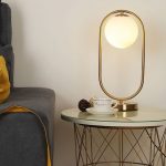 Nordic Modern Minimalis Kepribadian Model Kreatif Belajar Kamar Tidur Lampu Meja Samping Tempat Tidur Bola Kaca Logam Lampu Meja Hias