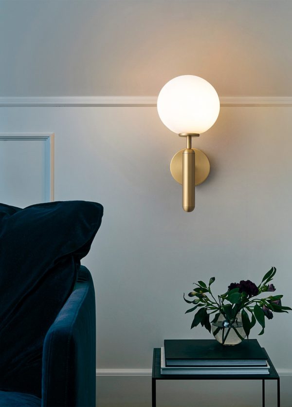 Modern Kaca Bola Wall Sconce Lampu Lampu Kamar Tidur Living Lorong Lampu Samping Tempat Tidur Nordic Emas Dekorasi Rumah Lampu