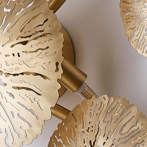 Modern Stainless Steel Titanium Lampu Dinding Nordic Kamar Tidur Samping Tempat Tidur Dekorasi Lampu Ruang Tamu Pintu Masuk Lorong Daun Teratai Lampu