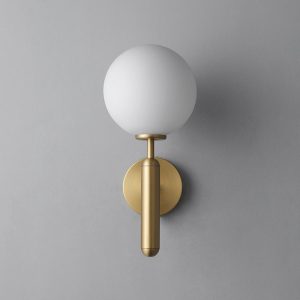Lampu Kamar Tidur Living Lorong Modern Kaca Bola Wall Sconce Lampu Samping Tempat Tidur Nordic Emas Dekorasi