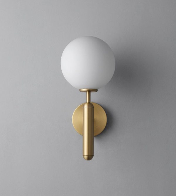 Lampu Kamar Tidur Living Lorong Modern Kaca Bola Wall Sconce Lampu Samping Tempat Tidur Nordic Emas Dekorasi