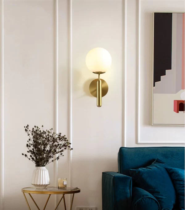 Lampu Kamar Tidur Living Lorong Modern Kaca Bola Wall