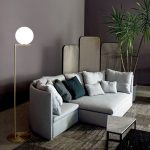Lampu Lantai Desain Nordic Berdiri Kap Lampu Kaca