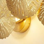 Modern Stainless Steel Titanium Lampu Dinding Nordic Kamar Tidur Samping Tempat Tidur Dekorasi Lampu Ruang Tamu Pintu Masuk Lorong Daun Teratai Lampu