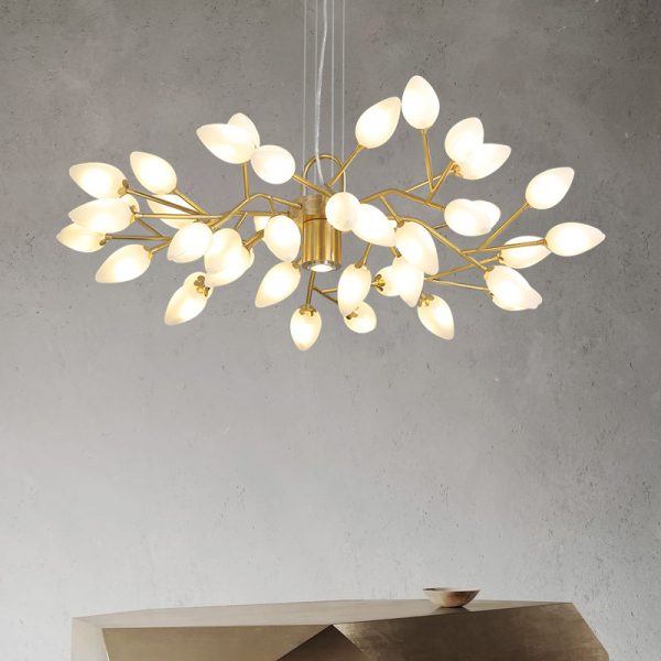 Lampu Gantung Ruang Tamu Kepribadian Seni Semua Lampu Tembaga Gaya Nordic Sederhana Kreatif Kamar Tidur Makan Lampu Kunang-kunang