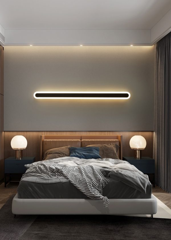 Lampu dinding garis lampu strip panjang lampu kamar tidur instalasi