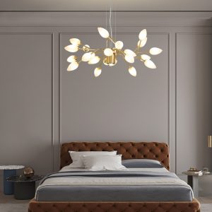Lampu Gantung Ruang Tamu Kepribadian Seni Semua Lampu Tembaga Gaya Nordic Sederhana Kreatif Kamar Tidur Makan Lampu Kunang-kunang